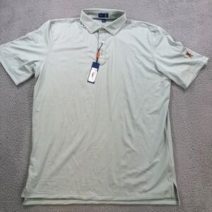 Stitch Golf Mens XL Polo Shirt Green White Striped Performance Short Sleeve